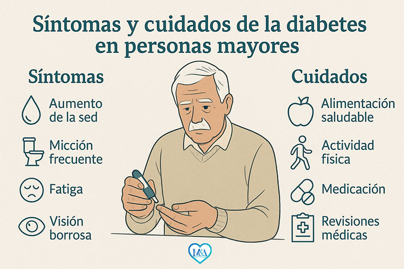 sintomas cuidados diabetes personas mayores